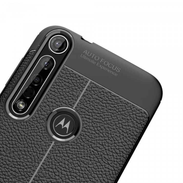 Чехол-накладка Litchi Grain для Motorola Moto G8 Plus (черный)