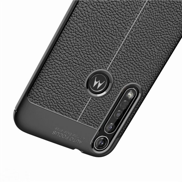 Чехол-накладка Litchi Grain для Motorola Moto G8 Plus (черный) Чехол-накладка Litchi Grain для Motorola Moto G8 Plus (черный)