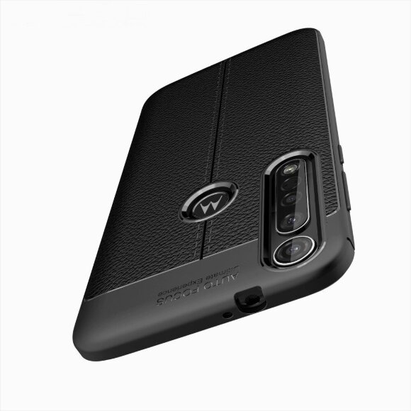 Чехол-накладка Litchi Grain для Motorola Moto G8 Plus (черный) Чехол-накладка Litchi Grain для Motorola Moto G8 Plus (черный)