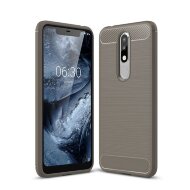 Чехол-накладка Carbon Fibre для Nokia 5.1 Plus / Nokia X5 (серый)