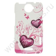 Пластиковый чехол Double Hearts для HTC One X Пластиковый чехол Double Hearts для HTC One X