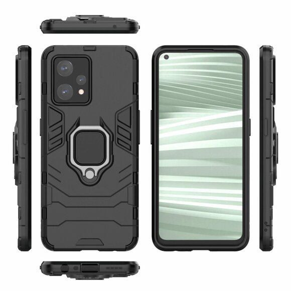 Чехол Armor Ring Holder для Realme 9 4G, Realme 9 Pro+ (черный) Чехол Armor Ring Holder для Realme 9 4G, Realme 9 Pro+ (черный)