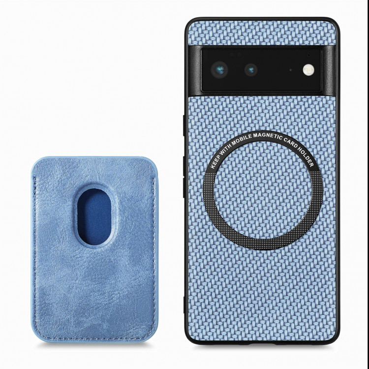 Чехол с магнитным держателем карт для Google Pixel 6 Pro (голубой)