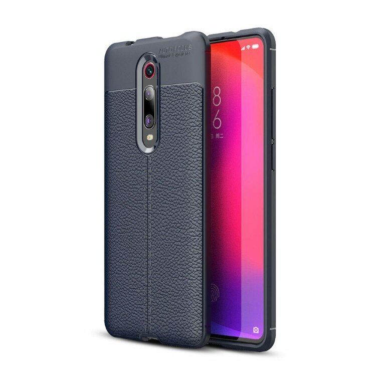 Чехол-накладка Litchi Grain для Xiaomi Redmi K20 / Redmi K20 Pro / Xiaomi Mi 9T / Mi 9T Pro (темно-синий)
