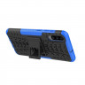 Чехол Hybrid Armor для Samsung Galaxy A70 (черный + голубой)