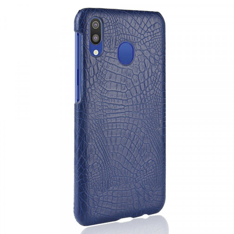 Чехол-накладка Crocodile Texture для Samsung Galaxy A30 / Galaxy A20 (темно-синий)