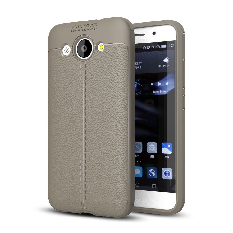 Чехол-накладка Litchi Grain для Huawei Y3 2017 (серый)