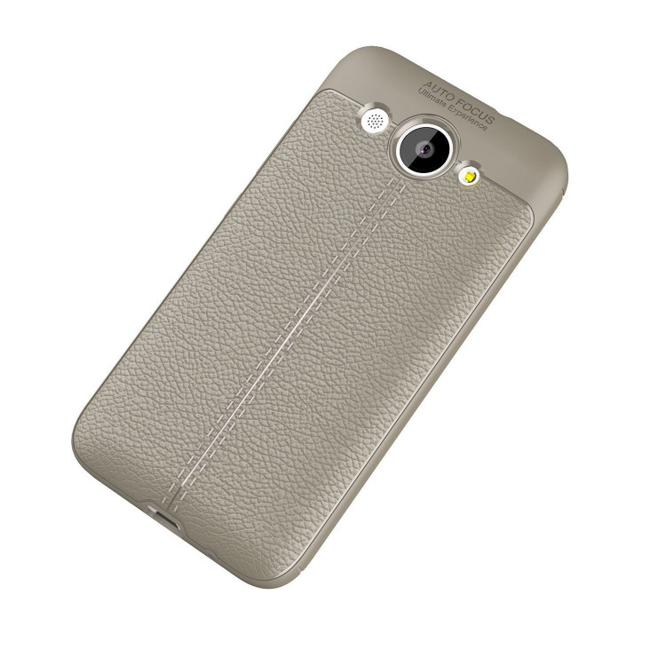 Чехол-накладка Litchi Grain для Huawei Y3 2017 (серый)