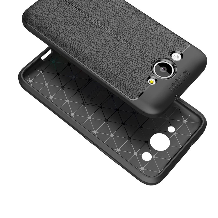 Чехол-накладка Litchi Grain для Huawei Y3 2017 (серый)