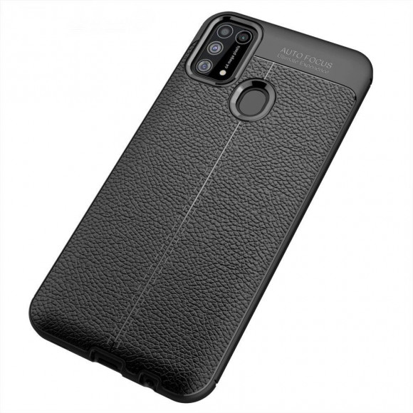 Чехол-накладка Litchi Grain для Samsung Galaxy M31 (черный)