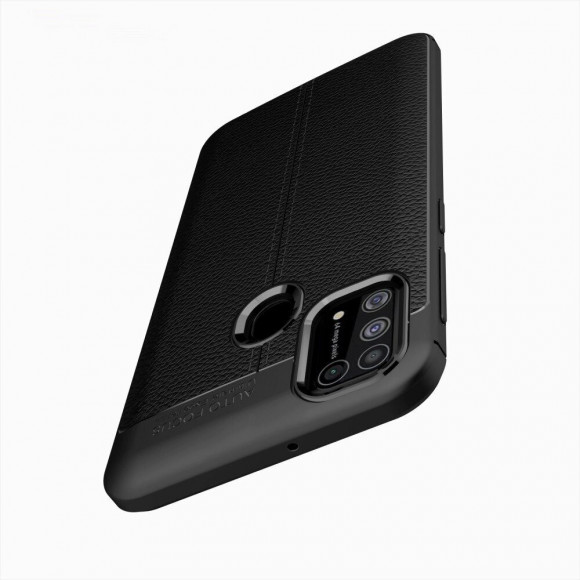 Чехол-накладка Litchi Grain для Samsung Galaxy M31 (черный)