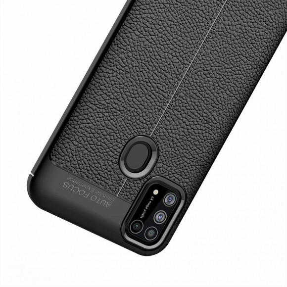 Чехол-накладка Litchi Grain для Samsung Galaxy M31 (черный)
