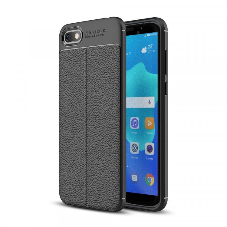 Чехол-накладка Litchi Grain для Huawei Y5 Prime (2018) / Y5 lite (2018) / Huawei Honor 7A (DUA-L22) Российская версия (черный)