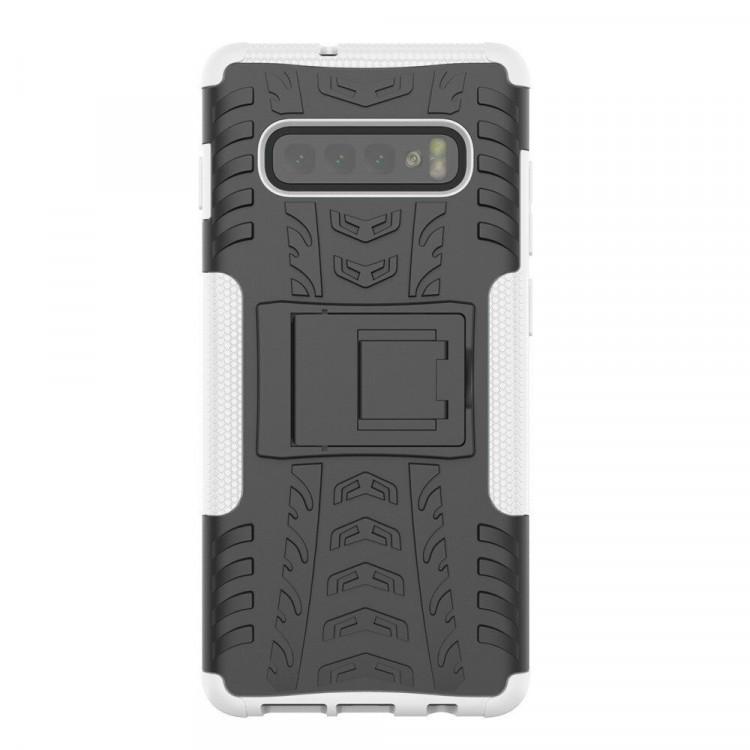 Чехол Hybrid Armor для Samsung Galaxy S10 (черный + белый)