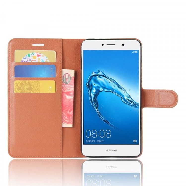 Чехол с визитницей для Huawei Enjoy 7 Plus  (коричневый)