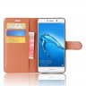 Чехол с визитницей для Huawei Enjoy 7 Plus  (коричневый)