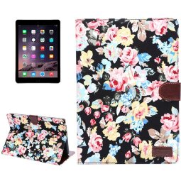 Чехол (Цветы- Пионы) для iPad Air 2 (черный)