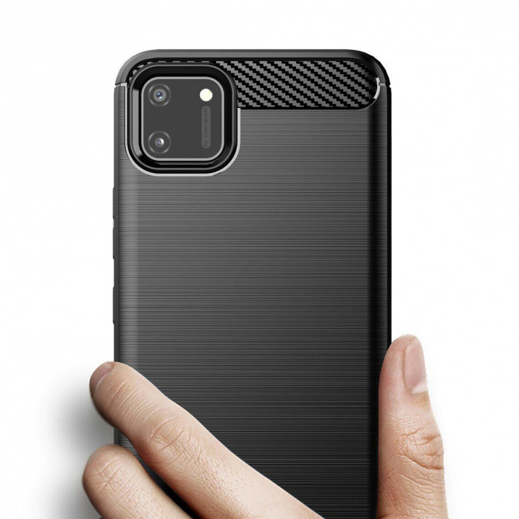 Чехол-накладка Carbon Fibre для Realme C20 / Realme C11 2021 (черный)