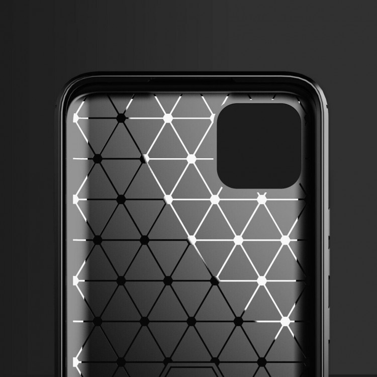 Чехол-накладка Carbon Fibre для Realme C20 / Realme C11 2021 (черный)