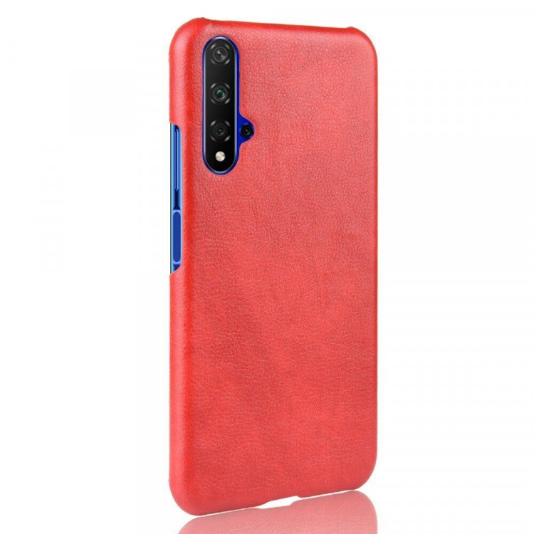 Кожаная накладка-чехол для Huawei nova 5T / Honor 20 (красный)
