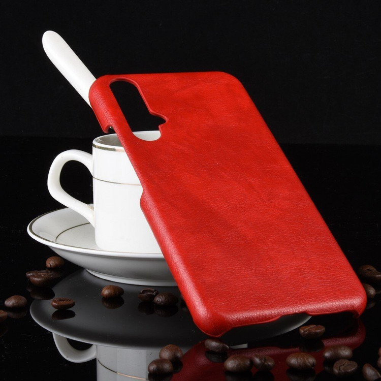 Кожаная накладка-чехол для Huawei nova 5T / Honor 20 (красный)