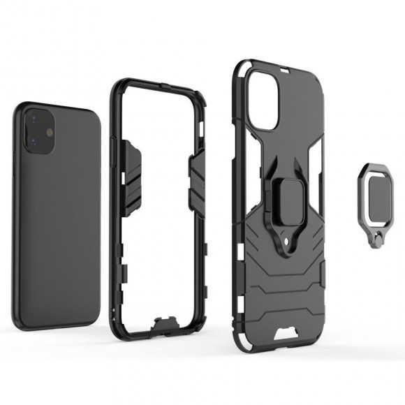 Чехол Armor Ring Holder для iPhone 11 (черный) Чехол Armor Ring Holder для iPhone 11 (черный)