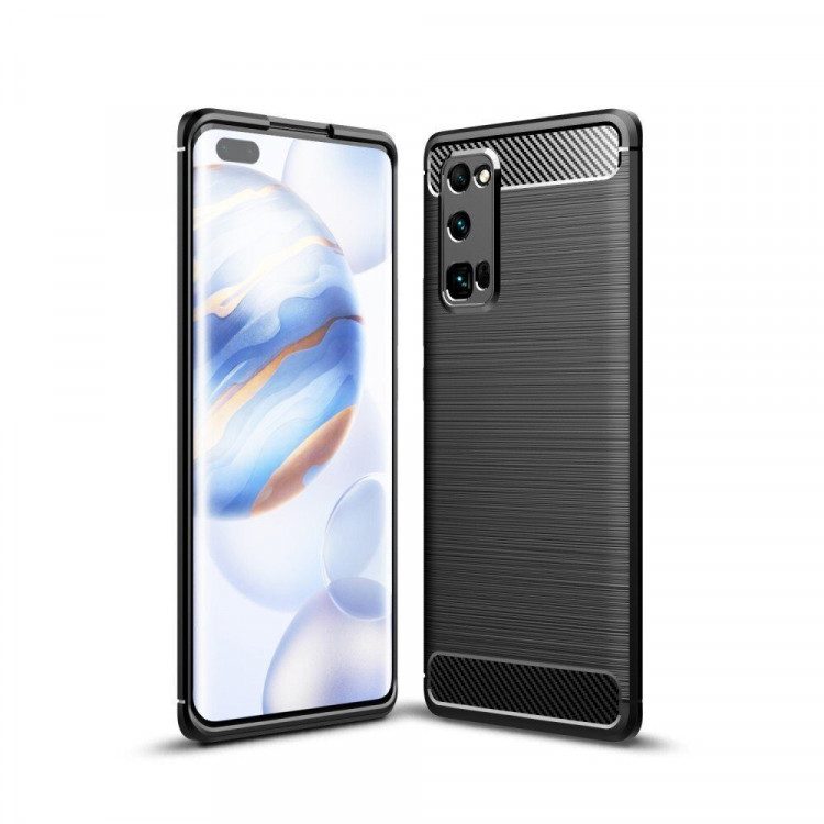 Чехол-накладка Carbon Fibre для Honor 30 Pro / Honor 30 Pro+ (Plus) (черный)