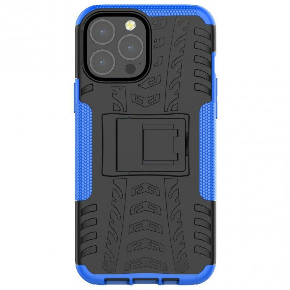 Чехол Hybrid Armor для iPhone 13 Pro Max (черный + голубой) Чехол Hybrid Armor для iPhone 13 Pro Max (черный + голубой)
