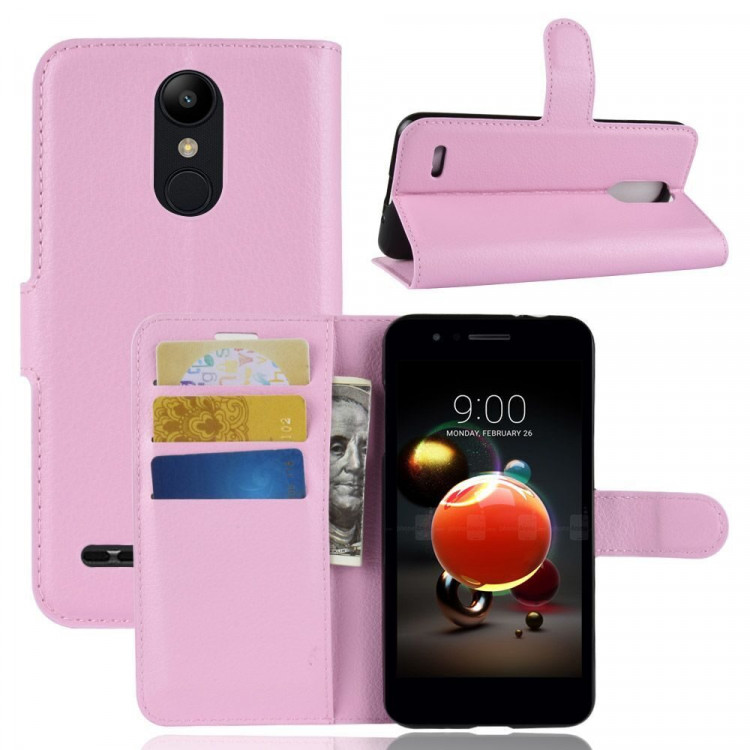 Чехол с визитницей для LG K8 (2018) / K9 (розовый)