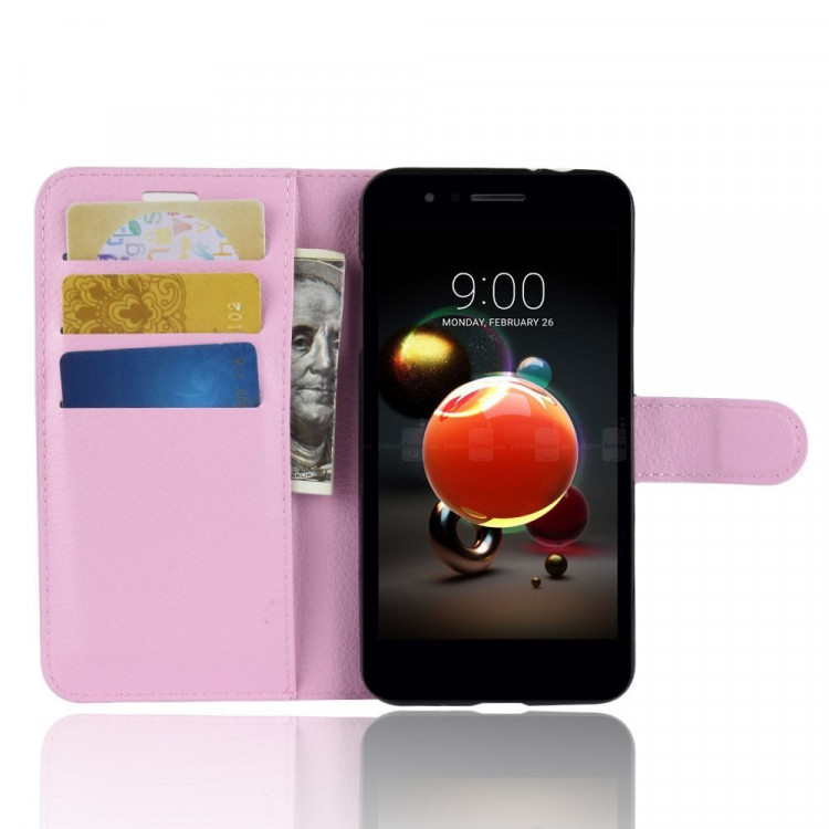 Чехол с визитницей для LG K8 (2018) / K9 (розовый)