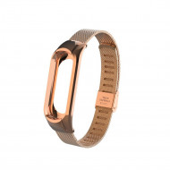 Сетчатый браслет с застежкой для Xiaomi Mi Band 3 (розовое золото)