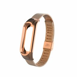 Сетчатый браслет с застежкой для Xiaomi Mi Band 3 (розовое золото)