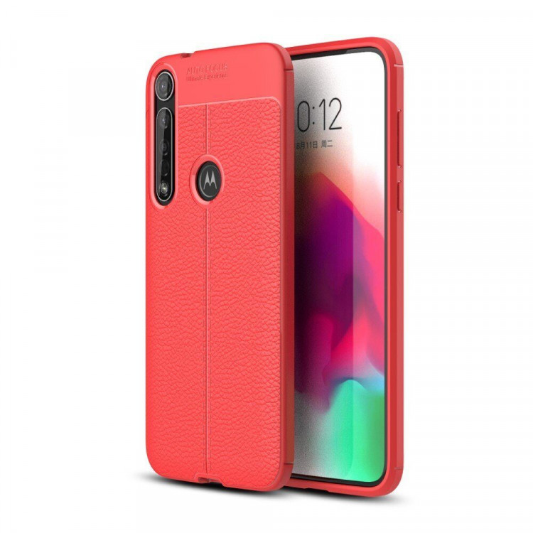 Чехол-накладка Litchi Grain для Motorola Moto G8 Plus (красный)