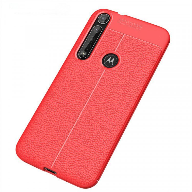 Чехол-накладка Litchi Grain для Motorola Moto G8 Plus (красный)