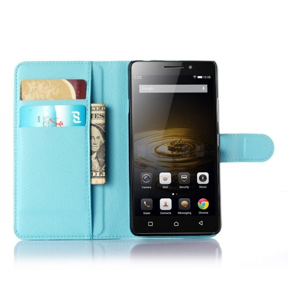 Чехол с визитницей для Lenovo Vibe P1m (голубой)