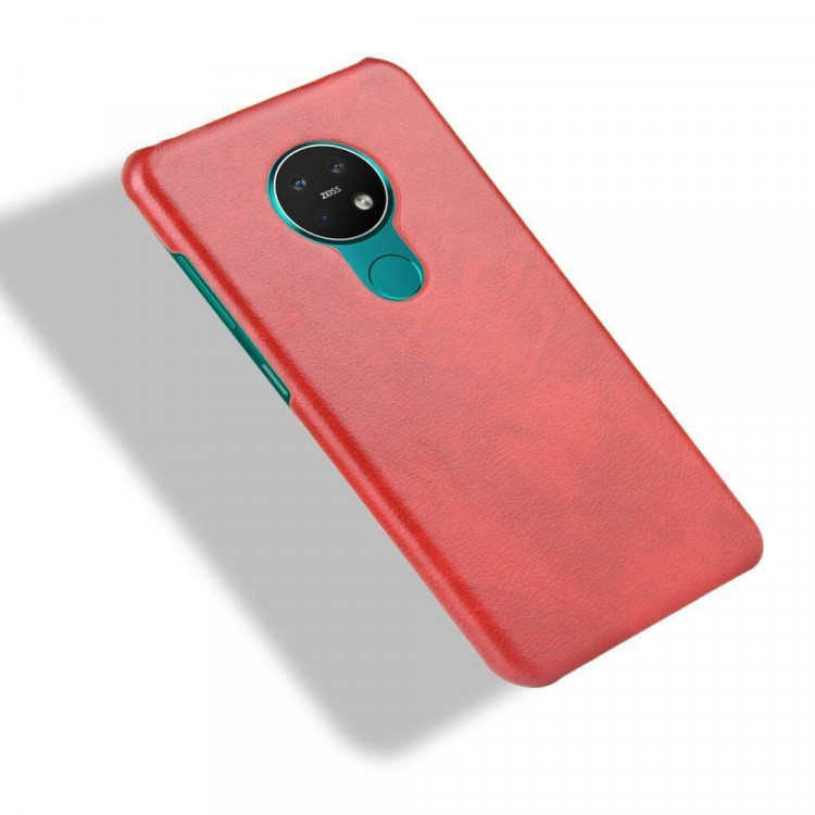 Кожаная накладка-чехол для Nokia 7.2 / Nokia 6.2 (красный)