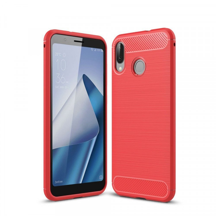 Чехол-накладка Carbon Fibre для Asus ZenFone Max (M1) ZB555KL (красный)