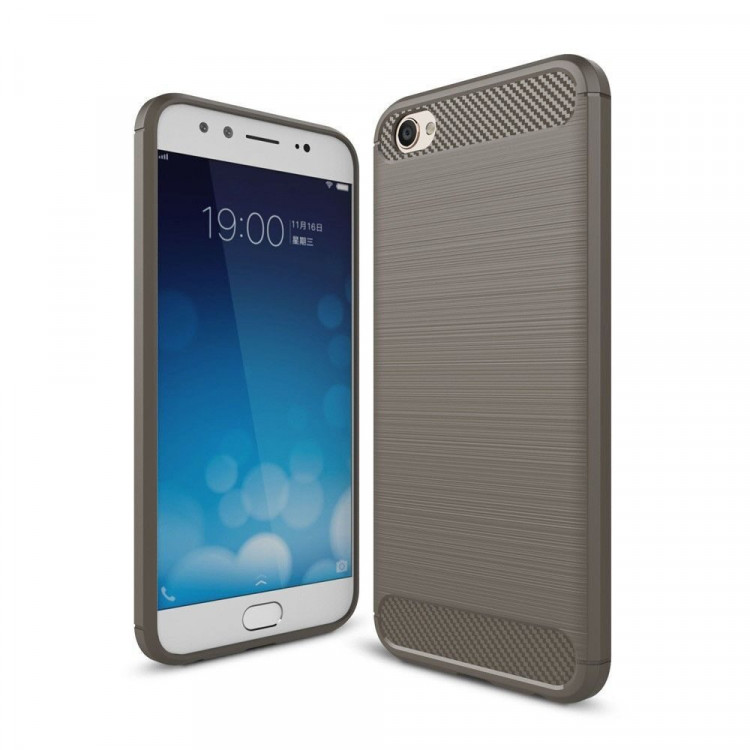 Чехол-накладка Carbon Fibre для Vivo X9 (серый)