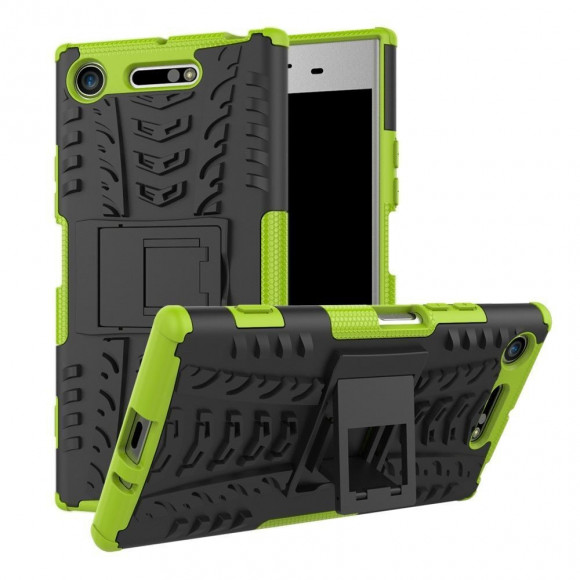 Чехол Hybrid Armor для Sony Xperia XZ1 (черный + зеленый) Чехол Hybrid Armor для Sony Xperia XZ1 (черный + зеленый)
