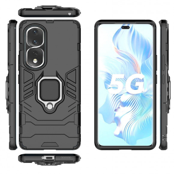 Чехол Armor Ring Holder для Honor 80 Pro (черный) Чехол Armor Ring Holder для Honor 80 Pro (черный)