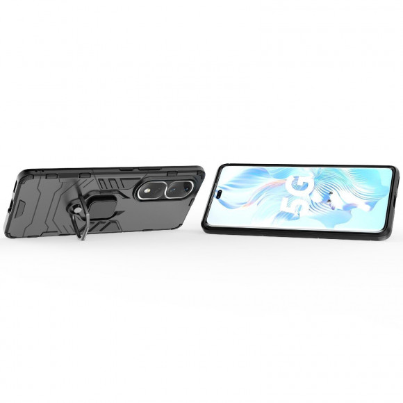 Чехол Armor Ring Holder для Honor 80 Pro (черный) Чехол Armor Ring Holder для Honor 80 Pro (черный)