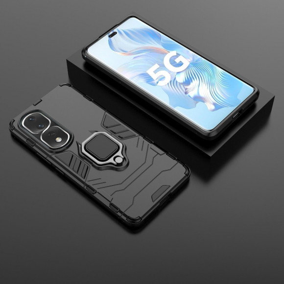 Чехол Armor Ring Holder для Honor 80 Pro (черный) Чехол Armor Ring Holder для Honor 80 Pro (черный)