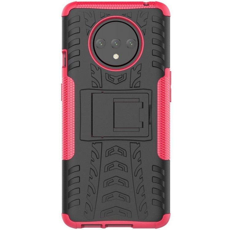 Чехол Hybrid Armor для OnePlus 7T (черный + розовый)