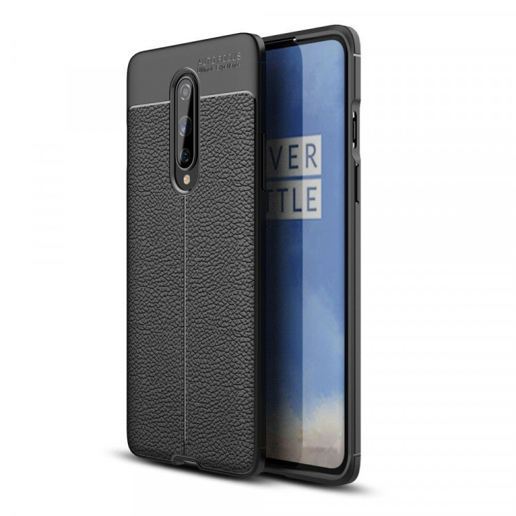Чехол-накладка Litchi Grain для OnePlus 8 (черный)