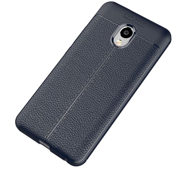 Чехол-накладка Litchi Grain для Meizu M5 Note (темно-синий)