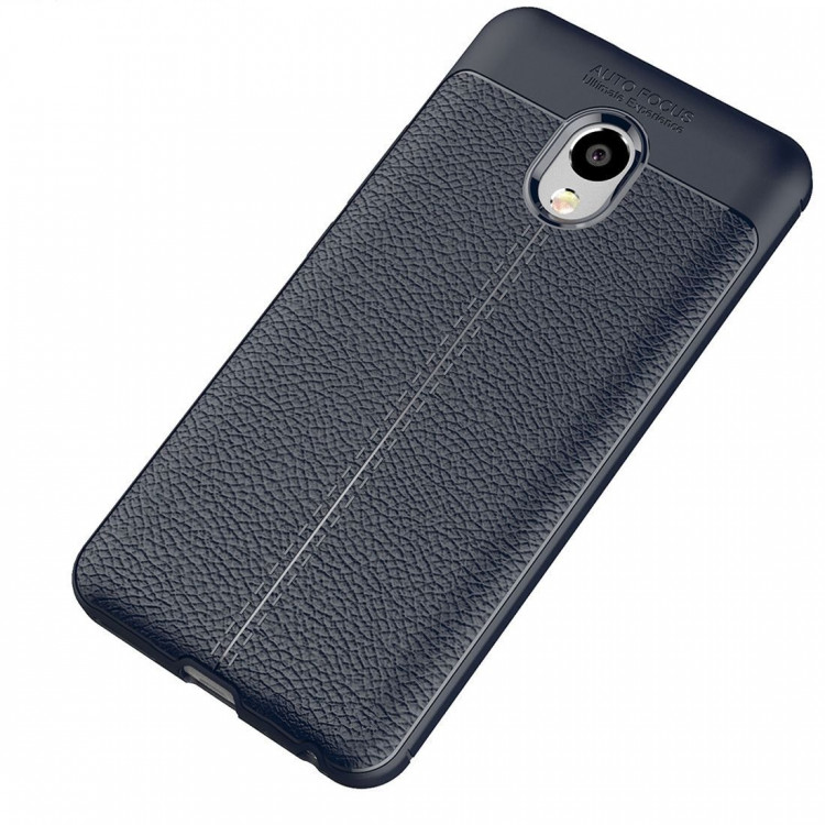 Чехол-накладка Litchi Grain для Meizu M5 Note (темно-синий)