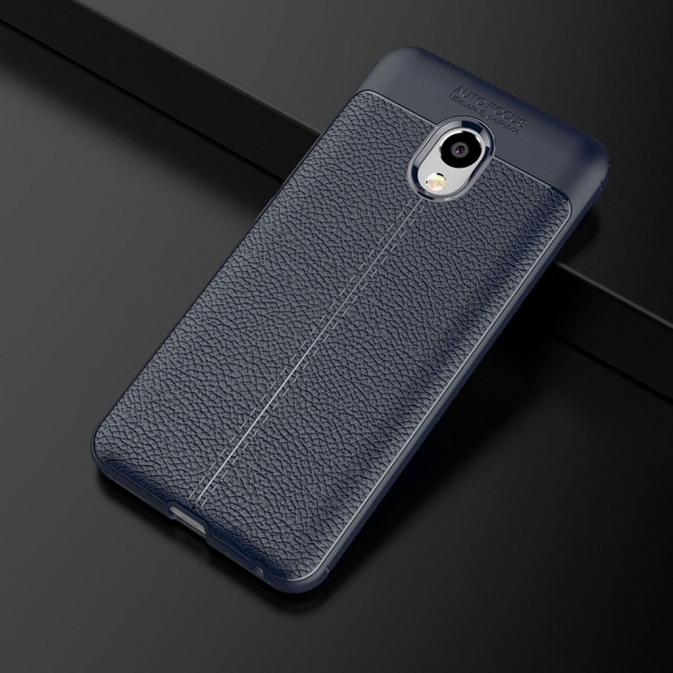 Чехол-накладка Litchi Grain для Meizu M5 Note (темно-синий)