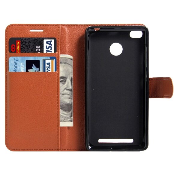 Чехол с визитницей для Xiaomi Redmi 3X (коричневый) Чехол с визитницей для Xiaomi Redmi 3X (коричневый)