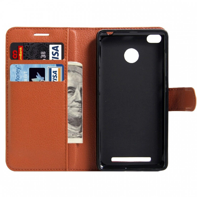 Чехол с визитницей для Xiaomi Redmi 3X (коричневый)