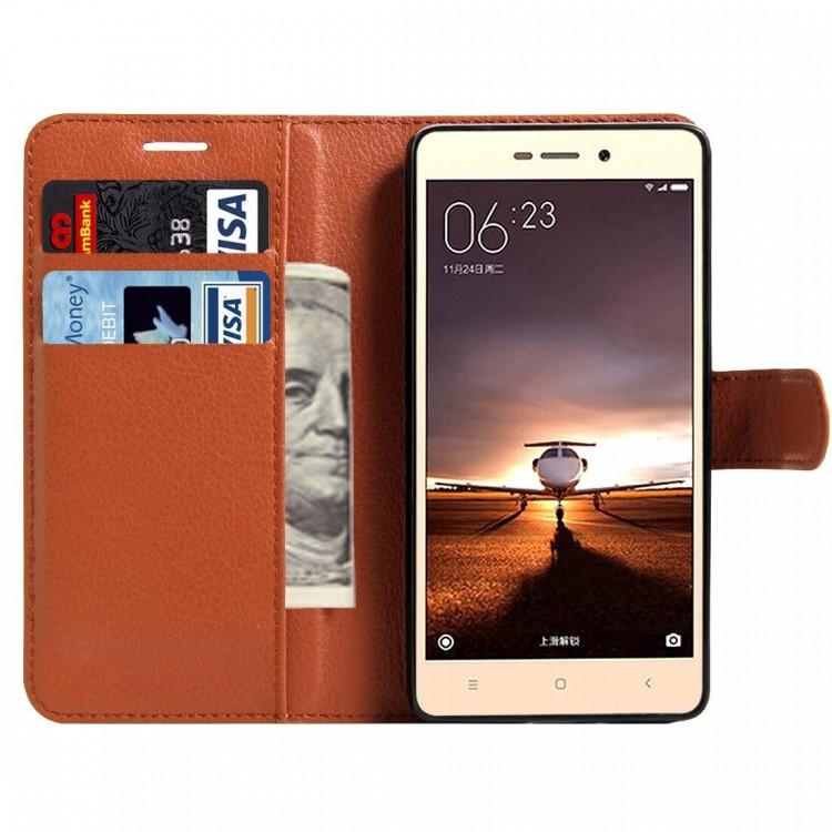 Чехол с визитницей для Xiaomi Redmi 3X (коричневый)